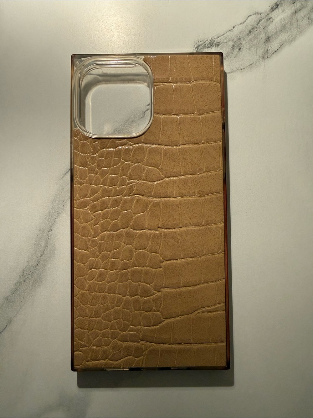 Flaunt Tan Crocodile Faux Leather iPhone 13 Pro Max Case
